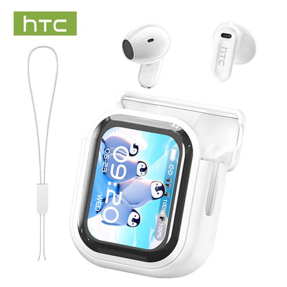 HTC NE20 Bluetooth 5.4 Earphones LED Display High Fidelity Waterproof Wireless Earphones | Suitable for Office, Sports, Study and Audio Calls | Built-In Microphone | Earphones