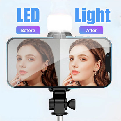 Selfie Stick, 40In Retractable  with Remote, 2 Level Fill Light, Selfie Tripod for Iphone Android