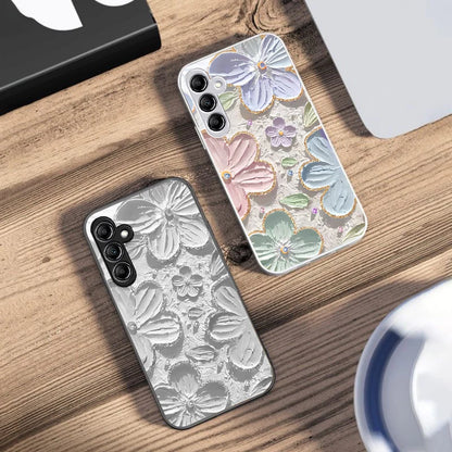 Oil Painting Flowers for Samsung Galaxy A14 4G 20 30 52 20S 21S 22 A32 33 34 42 50 51 53 54 70 71 72 73 5G Glass Phone Case