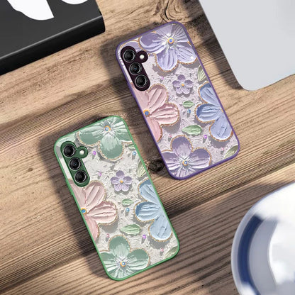 Oil Painting Flowers for Samsung Galaxy A14 4G 20 30 52 20S 21S 22 A32 33 34 42 50 51 53 54 70 71 72 73 5G Glass Phone Case