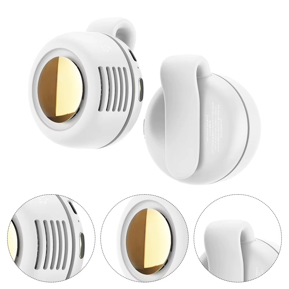 Small Whirlwind Clip Fan Quiet Lightweight Leafless Fan Silent Waist Neck Fan USB Rechargeable Portable Belt Fan for Office Gym
