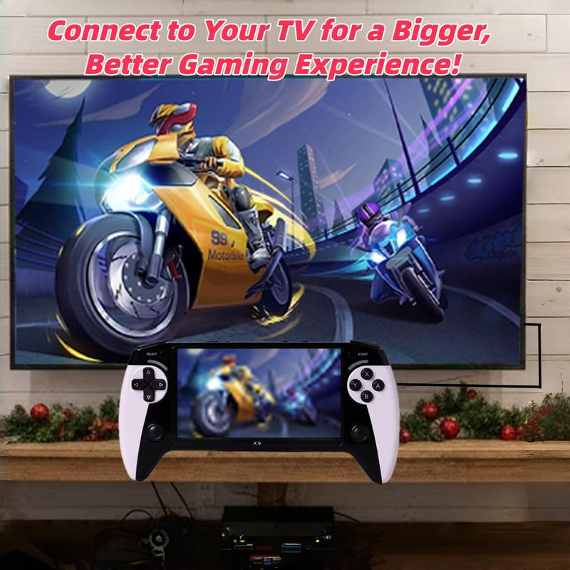 Portable Retro Game Console with 5.5-Inch Large Screen, Supports 10 Emulators, Ultra HD Graphics, Ideal Gift for Birthday, Father’S Day & Christmas